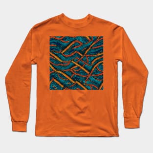 Earthworm Fabric Pattern Long Sleeve T-Shirt